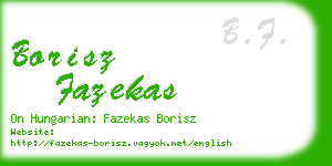 borisz fazekas business card